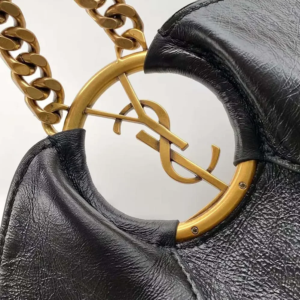 Saint Laurent YSL Hortense Hobo In Shiny Leather Black for Women
