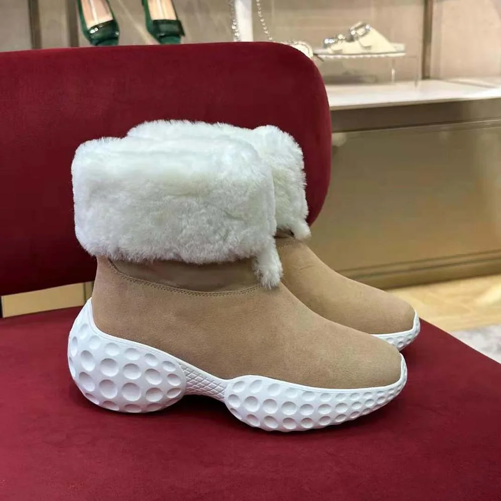 Roger Vivier Viv' Run Light Fur Ankle Boots in Suede for Women Roger Vivier Viv' Run Light Fur Ankle Boots in Suede for Women