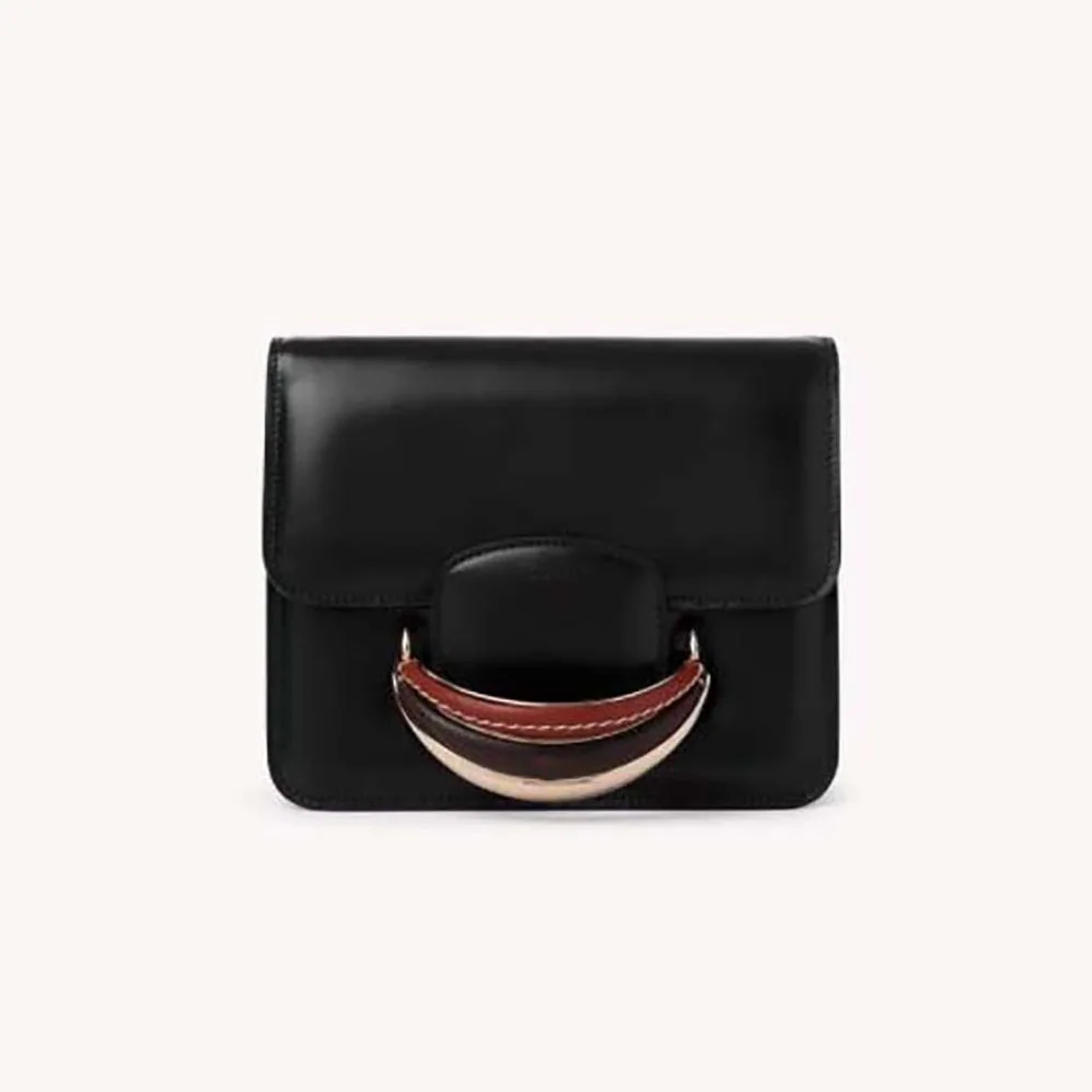 Chloe Kattie Cross-Body Bag in Shiny Calfskin for Women in Black