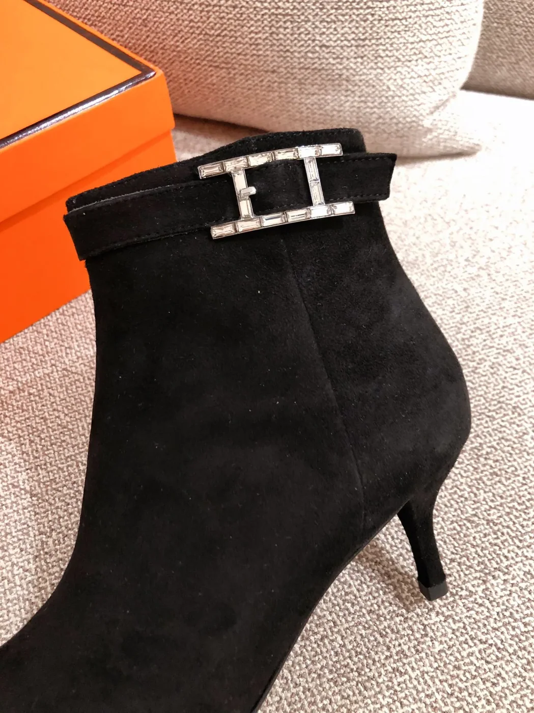 Hermes Blanche Ankle Boots Black /