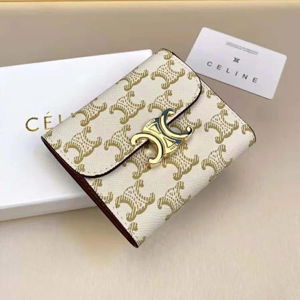 Celine Small Triomphe Wallet in Triomphe Canvas for Women