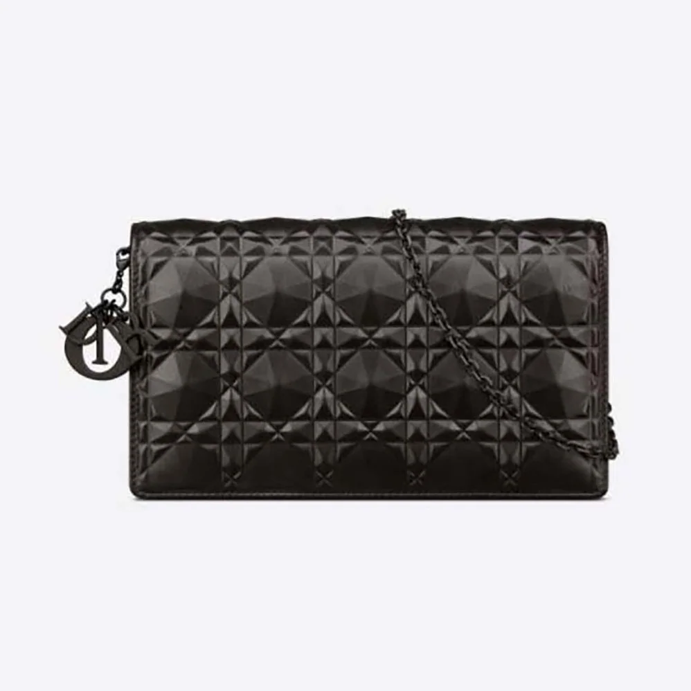 Dior Lady Dior Pouch Black Cannage Calfskin with Diamond Motif for Women Dior Lady Dior Pouch Black Cannage Calfskin with Diamond Motif for Women