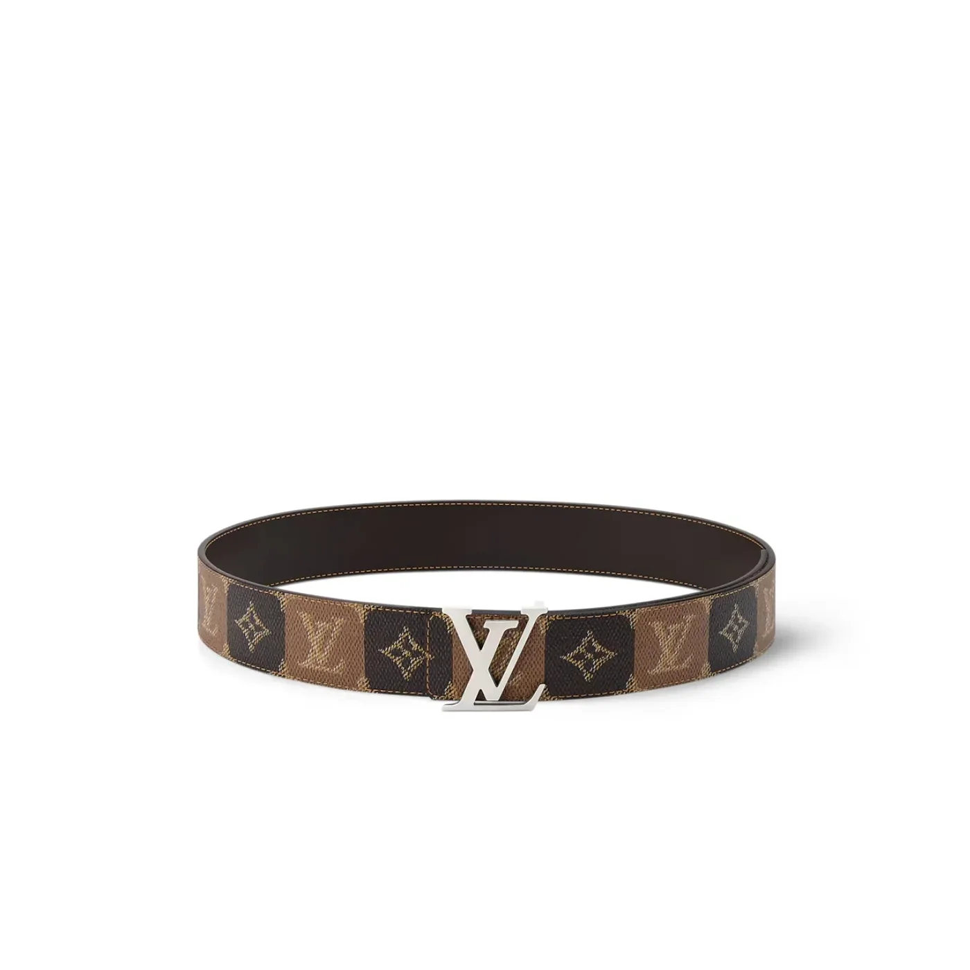 Louis Vuitton LV Initiales College Monogram Heritage Reversible Belt Brown