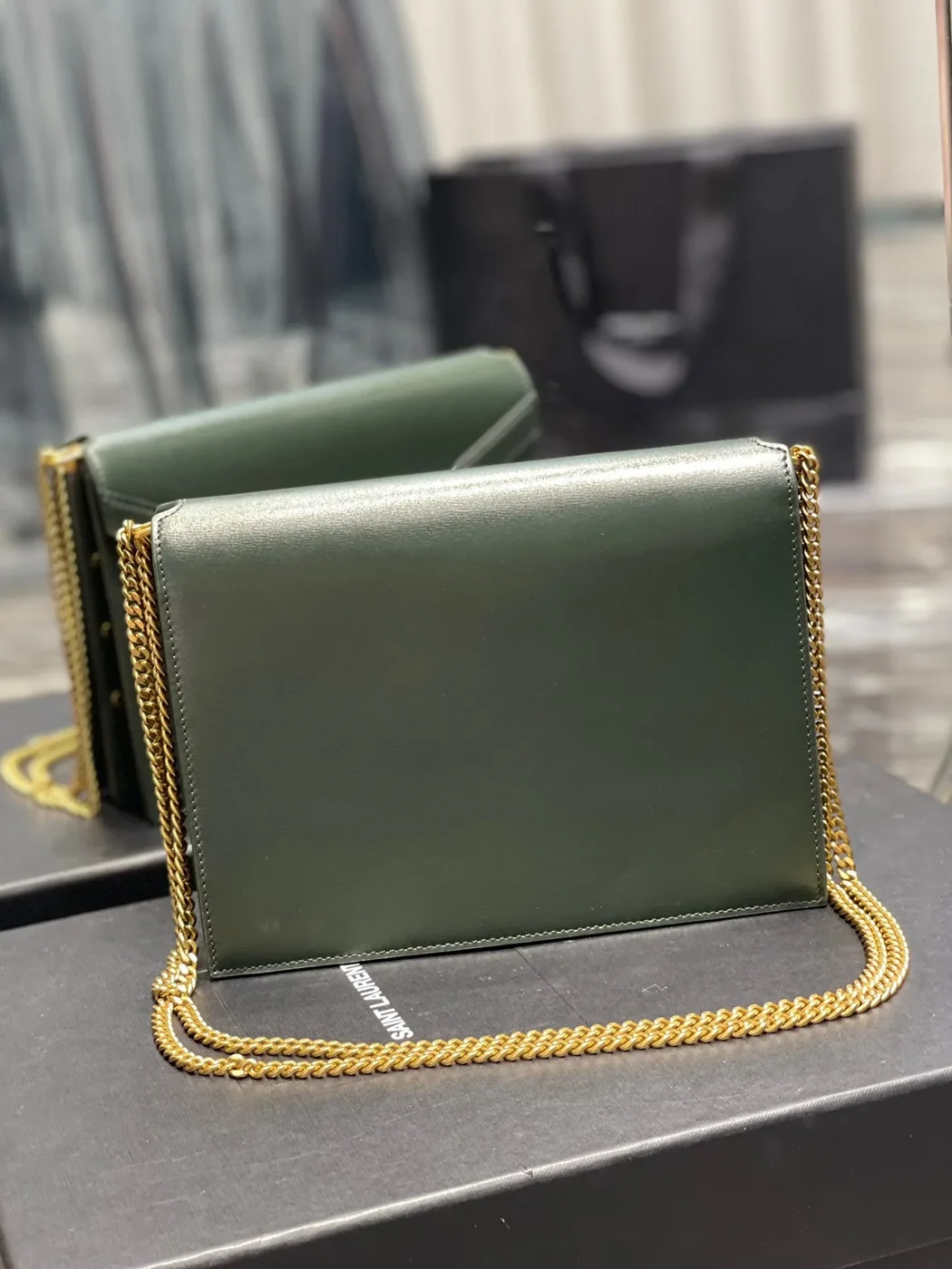 Saint Laurent Cassandra Medium Shoulder Bag in Green Gold Hardware Saint Laurent Cassandra Medium Shoulder Bag in Green Gold Hardware