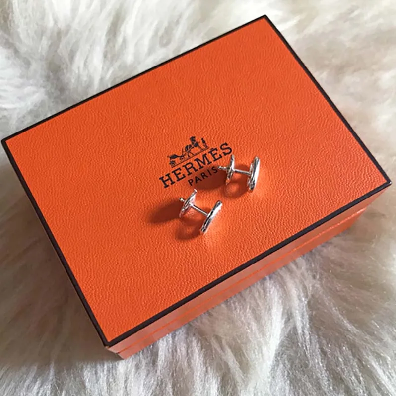 Hermes Chaine D'Ancre Earrings Very Small Model Jewelry Silver for Women