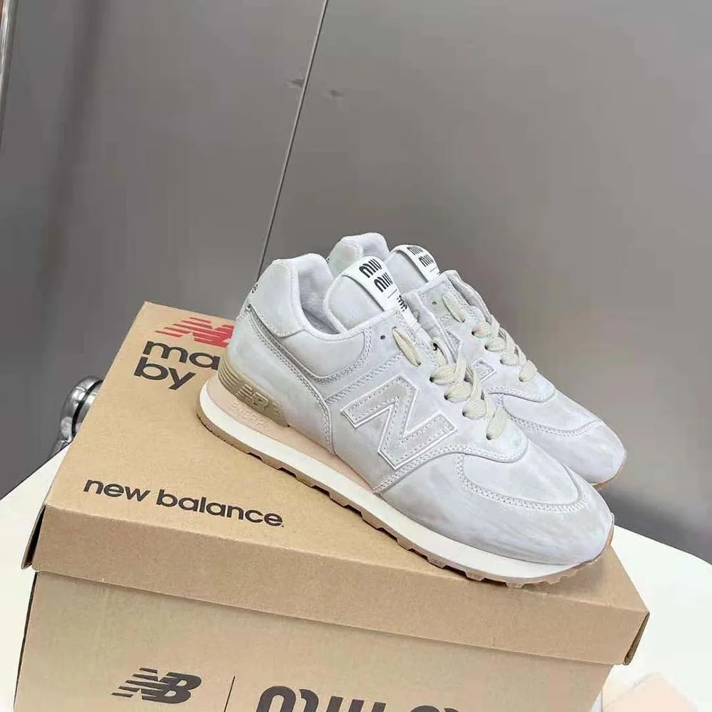 Miu Miu New Balance 574 x Miu Miu Vintage for Women in Effect Nappa Leather Sneakers