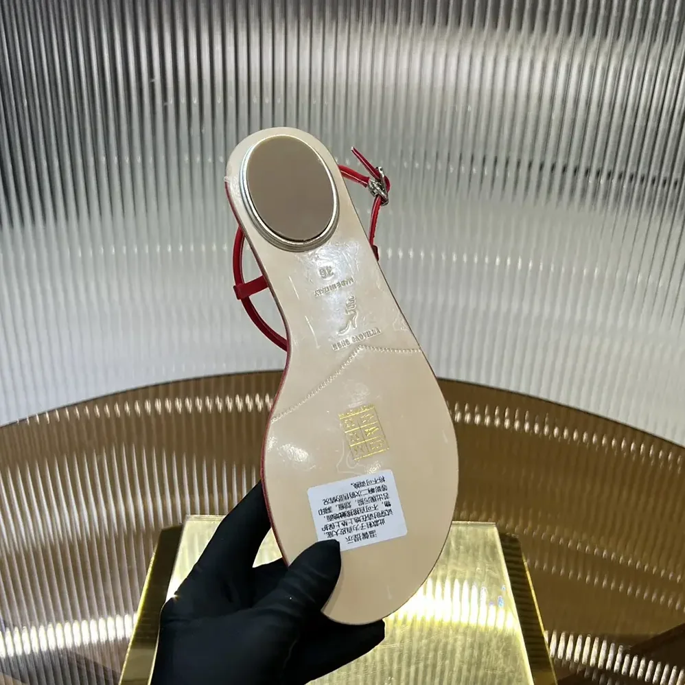 Rene Caovilla Serpente Red Thong Sandal 10 for Women