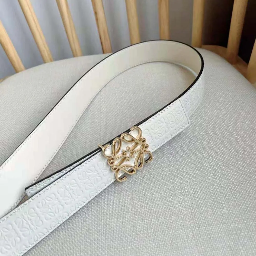 Loewe Reversible Repeat Belt in Silk Calfskin for Unisex in White