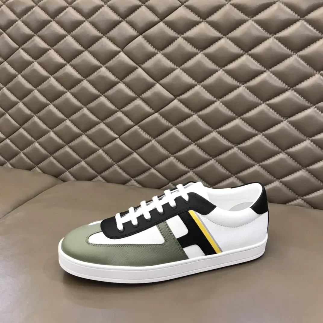 Hermes Boomerang Sneaker White in Green/Black