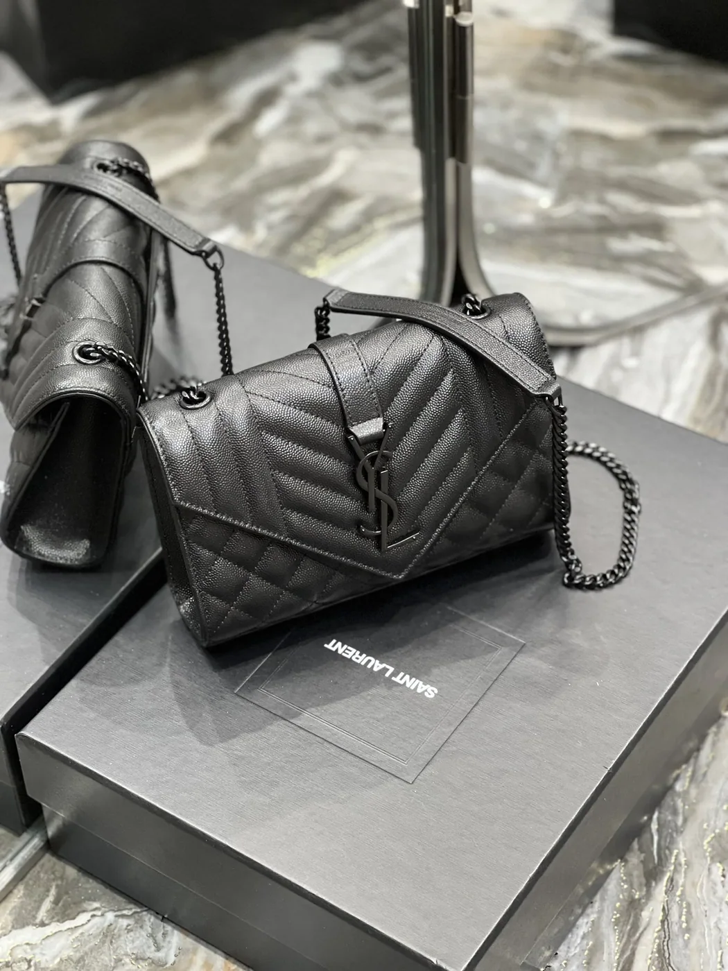 Saint Laurent Small Bag Black In Mix Matelasse in YSL Saint Laurent Small Bag Black In Mix Matelasse in YSL