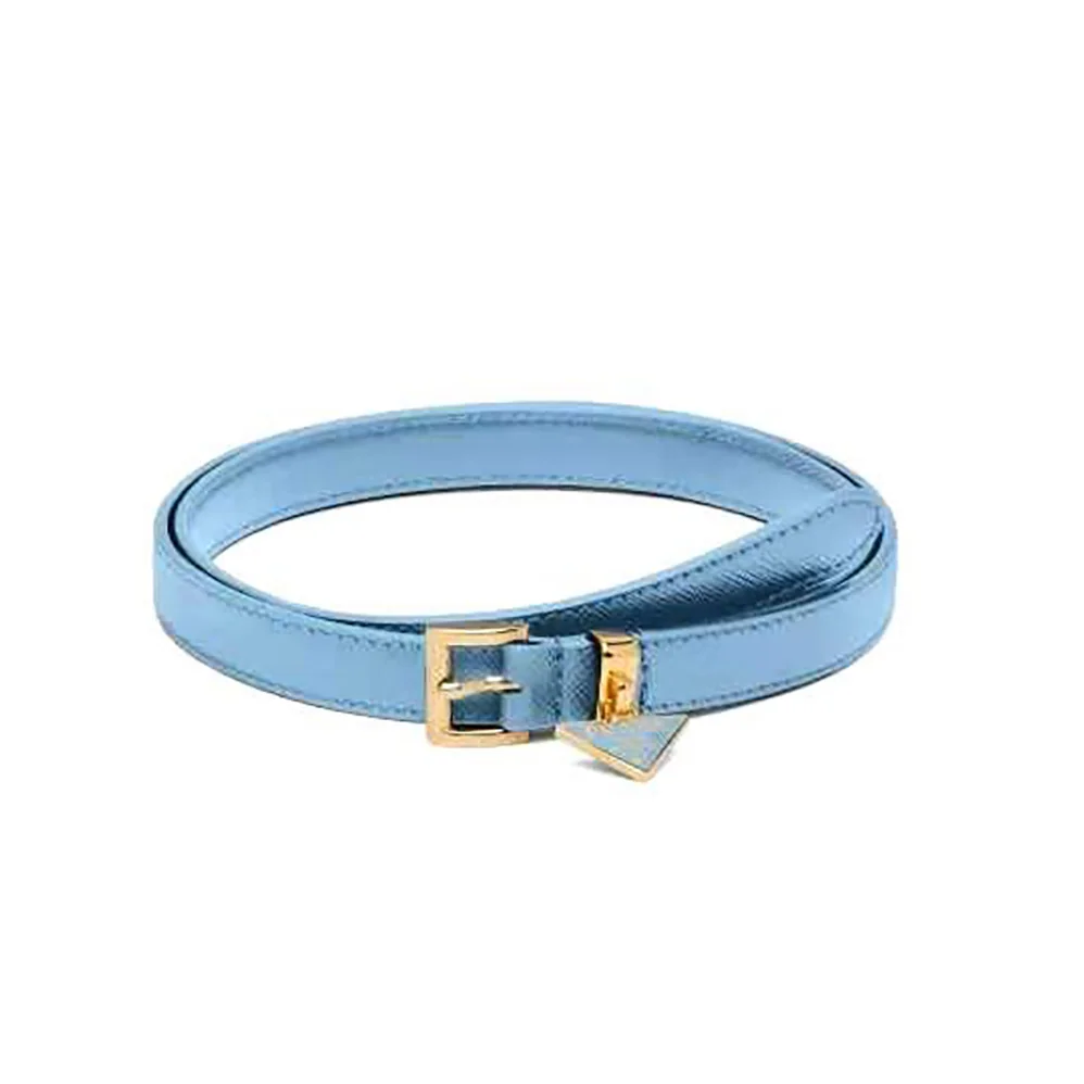 Prada Saffiano Leather Belt for Women in Blue