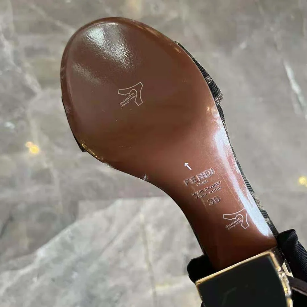 Fendi Delfina Brown Fabric High for Women in heeled Sandals Fendi Delfina Brown Fabric High for Women in heeled Sandals