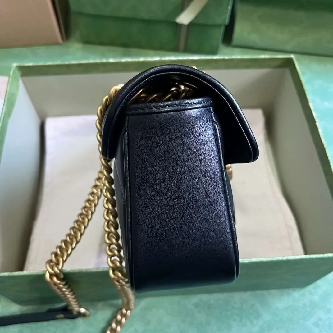 Gucci Marmont Matelasse Mini Shoulder Bag in Black Gold Hardware Gucci Marmont Matelasse Mini Shoulder Bag in Black Gold Hardware