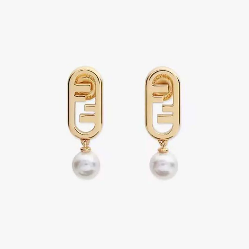 Fendi O'Lock Earrings Gold for Women in Colored Earrings Fendi O'Lock Earrings Gold for Women in Colored Earrings
