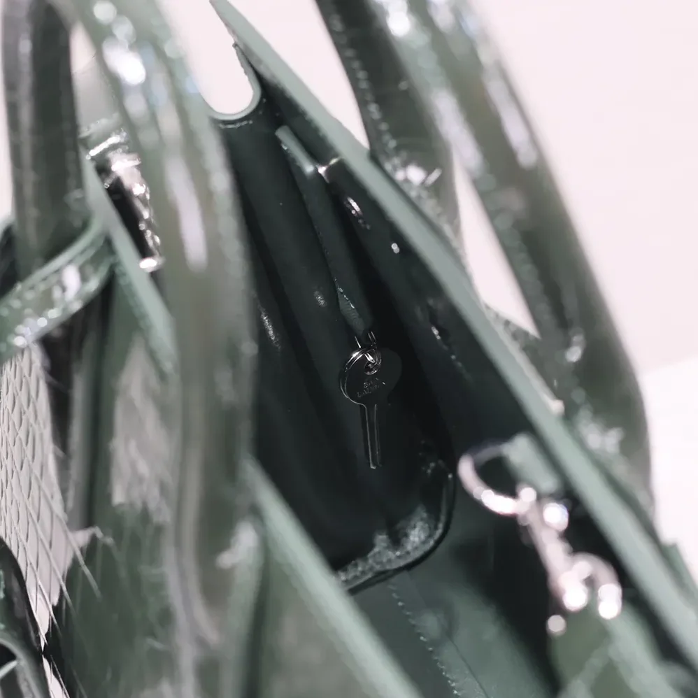 Saint Laurent YSL Sac De Jour in Crocodile Embossed Leather Nano for Women in Dark Green