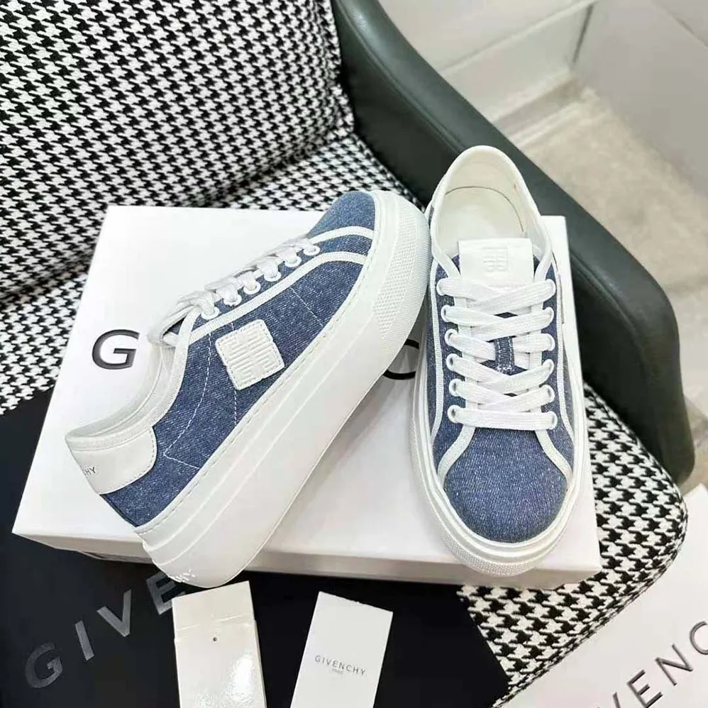 Givenchy City Platform Sneakers in Denim for Women in Blue
