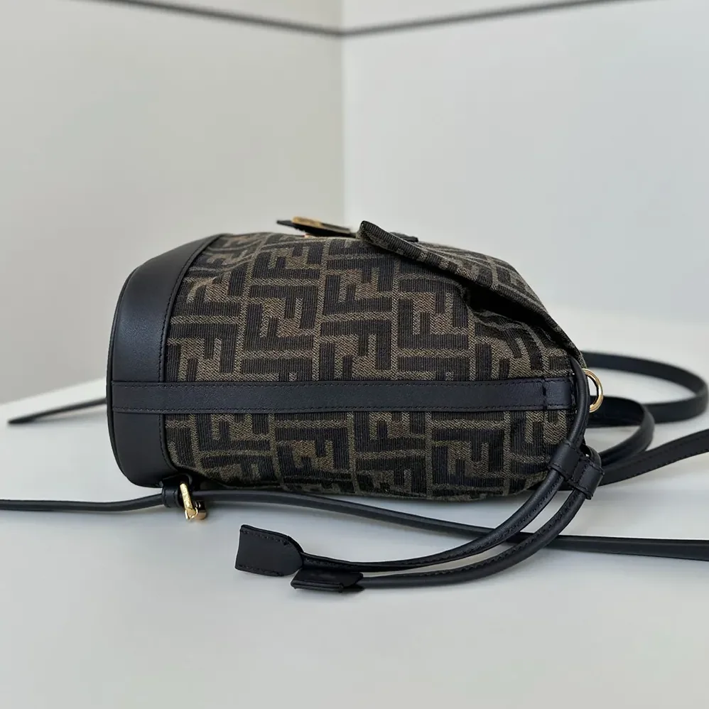 Fendi Brown FF Jacquard Fabric Backpack for Women Fendi Brown FF Jacquard Fabric Backpack for Women