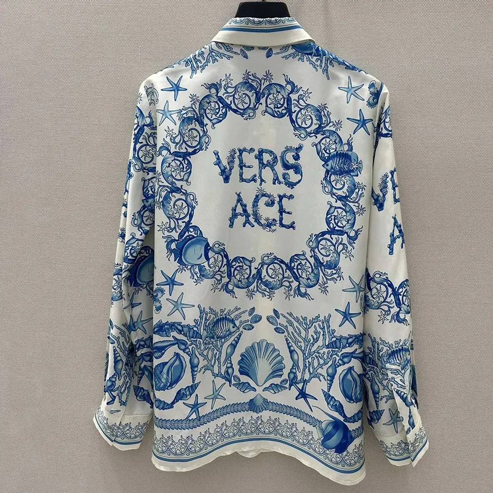 Versace Underwater Barocco Crêpe Fitted Shirt for Women