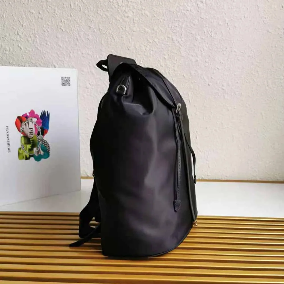 Prada Nylon and Saffiano Leather Backpack for Women in Black Prada Nylon and Saffiano Leather Backpack for Women in Black