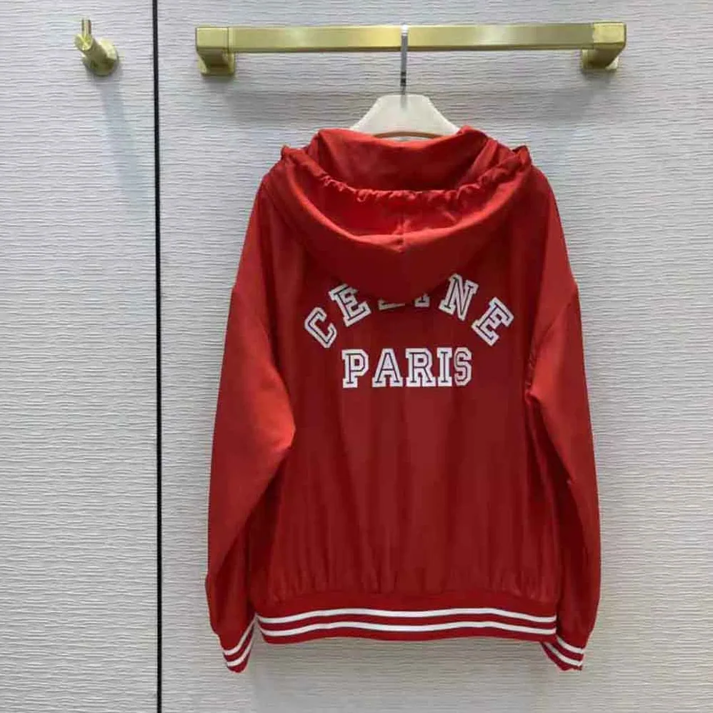 Celine Windbreaker in Lightweight Nylon for Women in Red