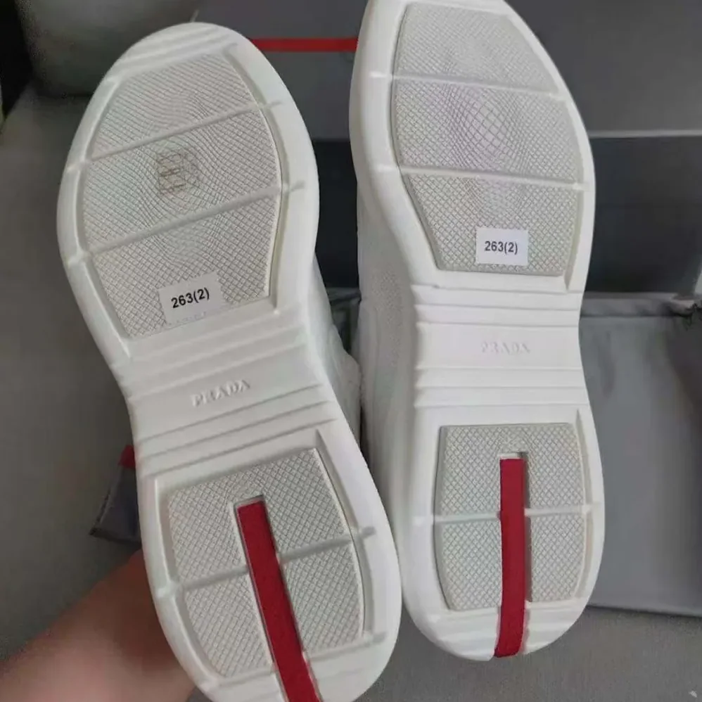 Prada Americas Cup Knit Slip-On for Men in White