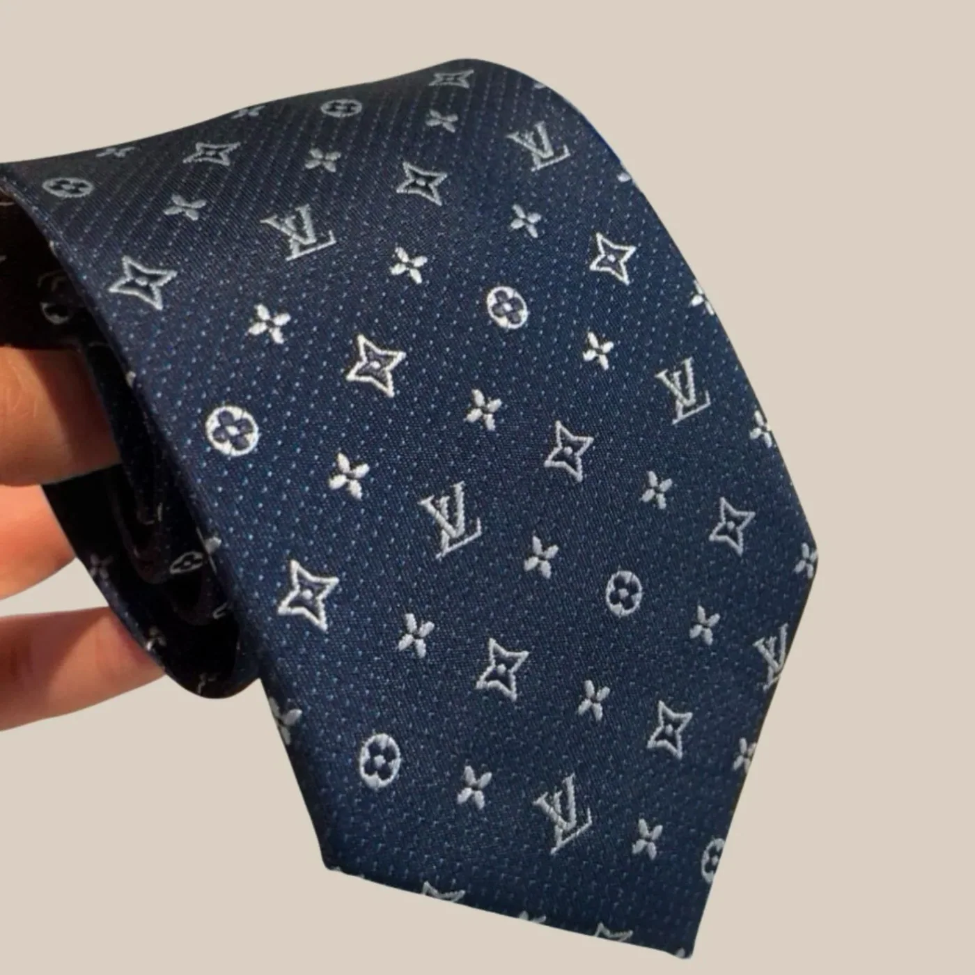 Louis Vuitton Monogram Silk Tie Deep Blue Louis Vuitton Monogram Silk Tie Deep Blue