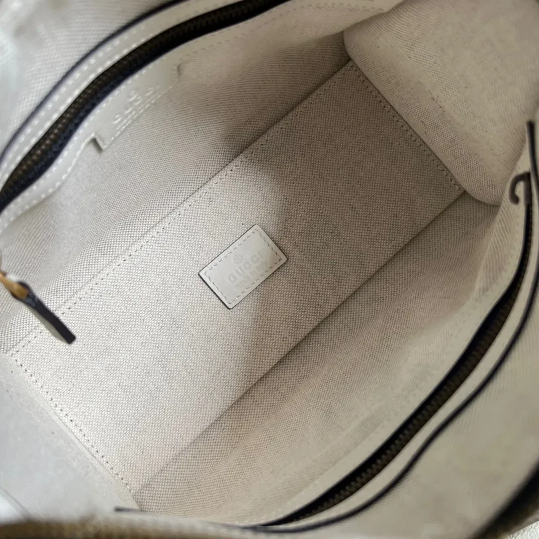 Mini Top Handle Bag With Double G White in Brown /