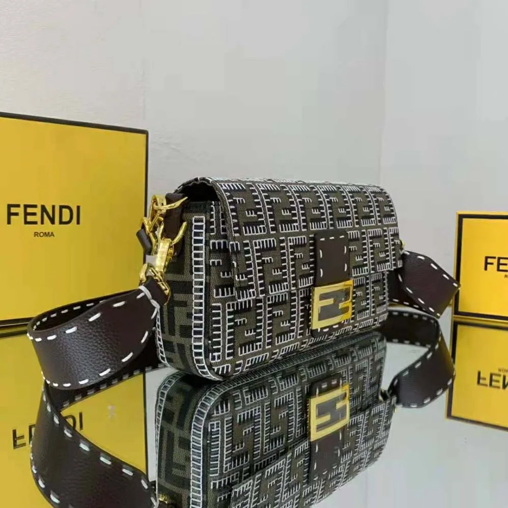 Fendi Baguette Embroidered FF Fabric Bag for Women Fendi Baguette Embroidered FF Fabric Bag for Women
