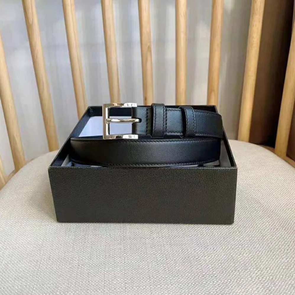 Prada N Leather Belt with Enameled-metal Triangle Logo for Unisex in Black