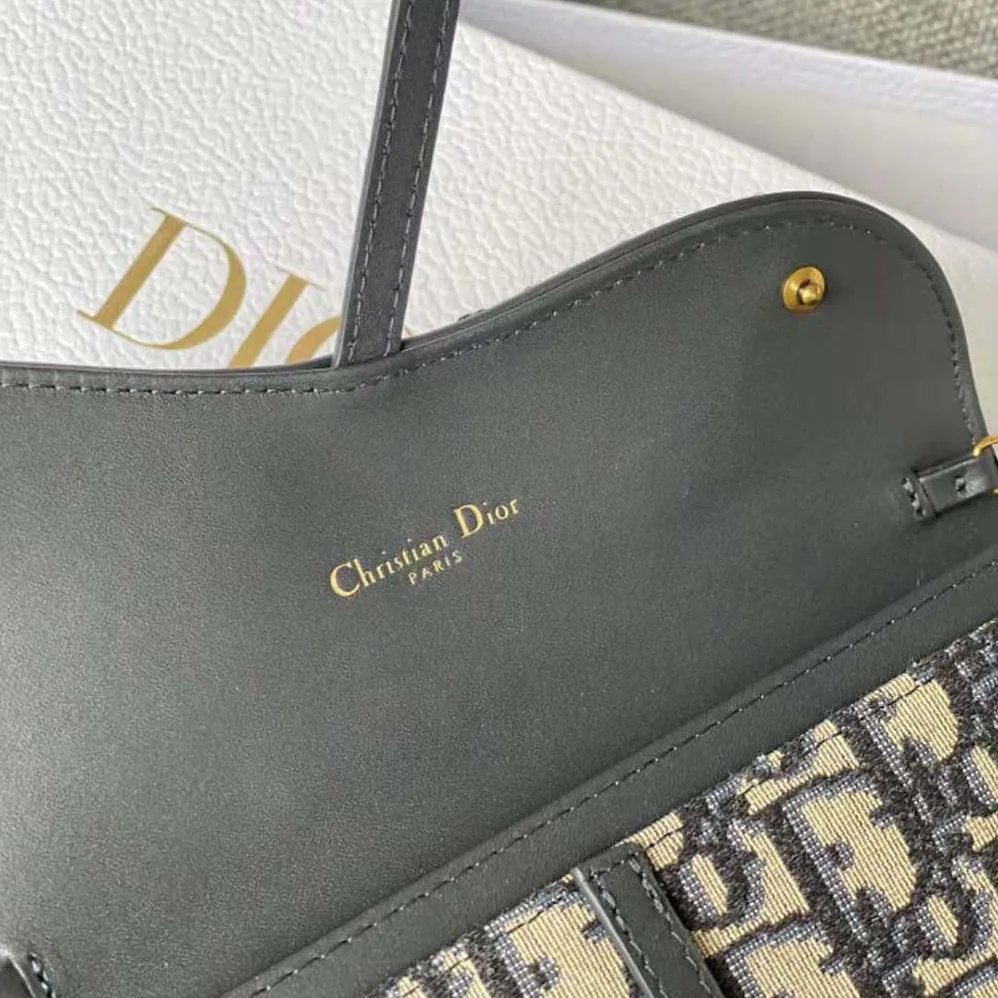 Dior Long Saddle Wallet with Chain Blue Dior Oblique Jacquard for Women Dior Long Saddle Wallet with Chain Blue Dior Oblique Jacquard for Women