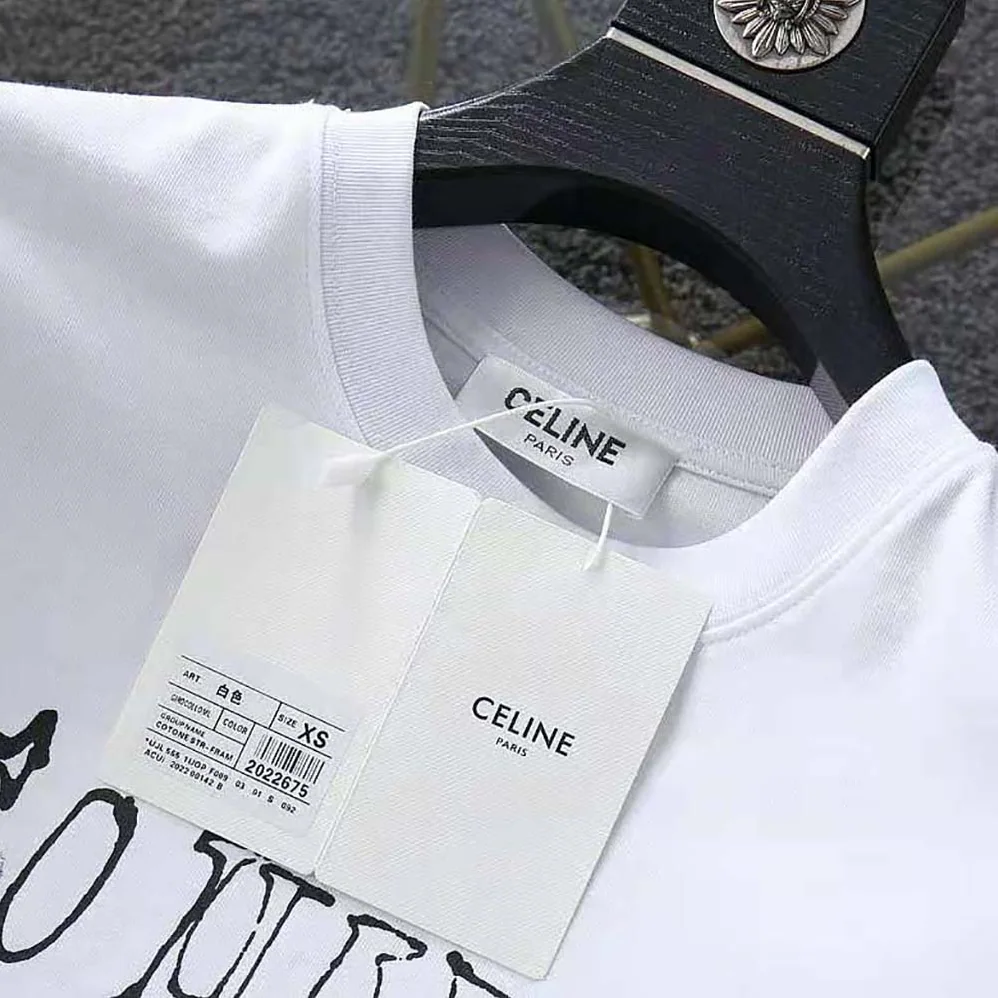 Celine T-shirt in Cotton Jersey with Artist Print for Women in White Celine T-shirt in Cotton Jersey with Artist Print for Women in White