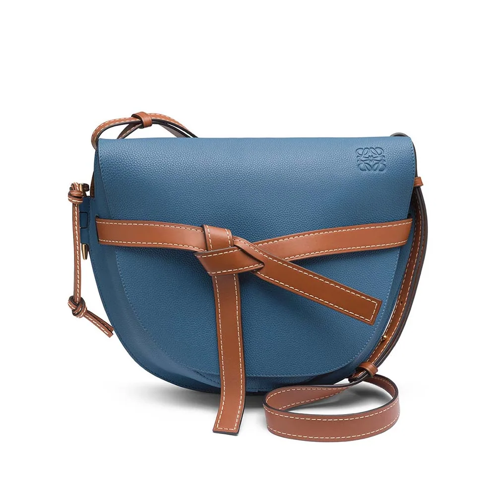 Loewe Gate Bag in Soft Grained Calf Leather for Women in Blue