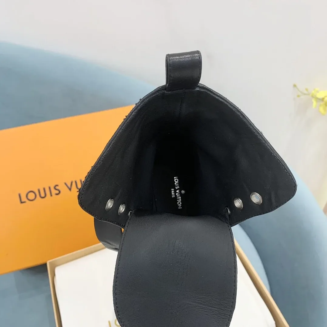 Louis Vuitton Metropolis Flat Ranger Boots Black Louis Vuitton Metropolis Flat Ranger Boots Black