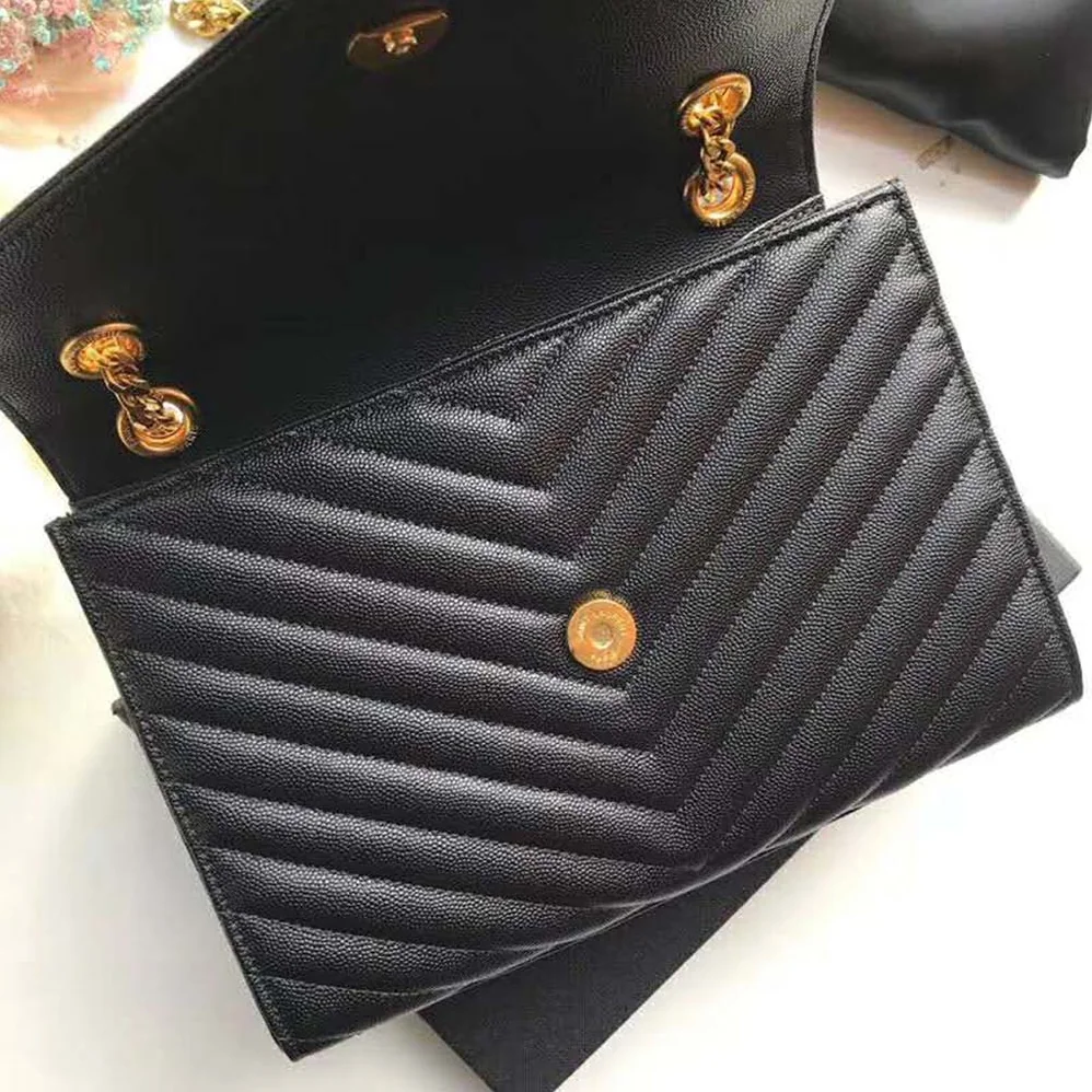 Saint Laurent YSL Envelope Large Grain De Poudre Embossed for Women