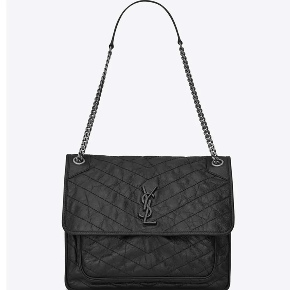 Saint Laurent YSL Niki Large in Vintage Leather for Women in Black