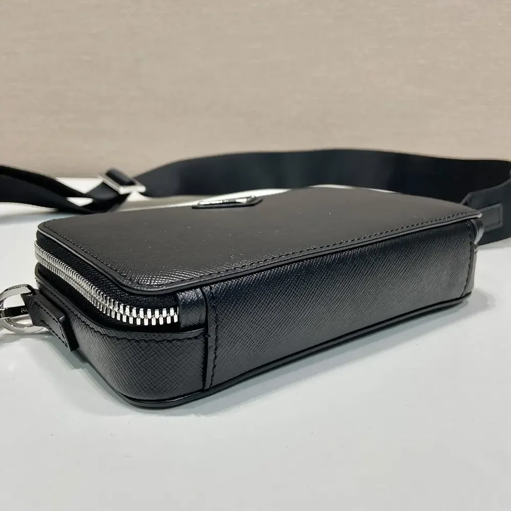 Prada Brique Saffiano Leather Bag for Men in Black Prada Brique Saffiano Leather Bag for Men in Black