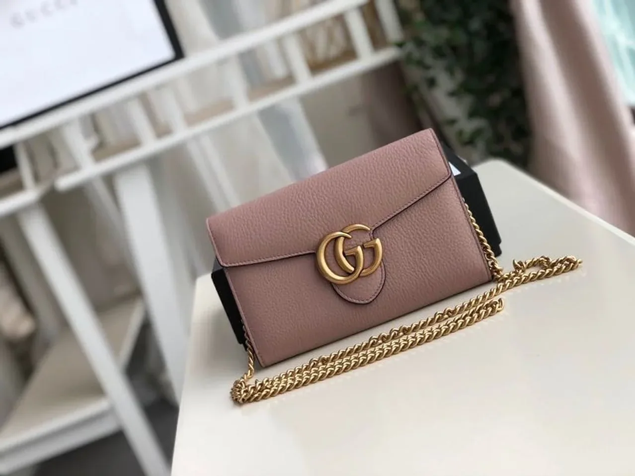 Gucci GG Marmont Mini Chain Bag Pink / Gucci GG Marmont Mini Chain Bag Pink /