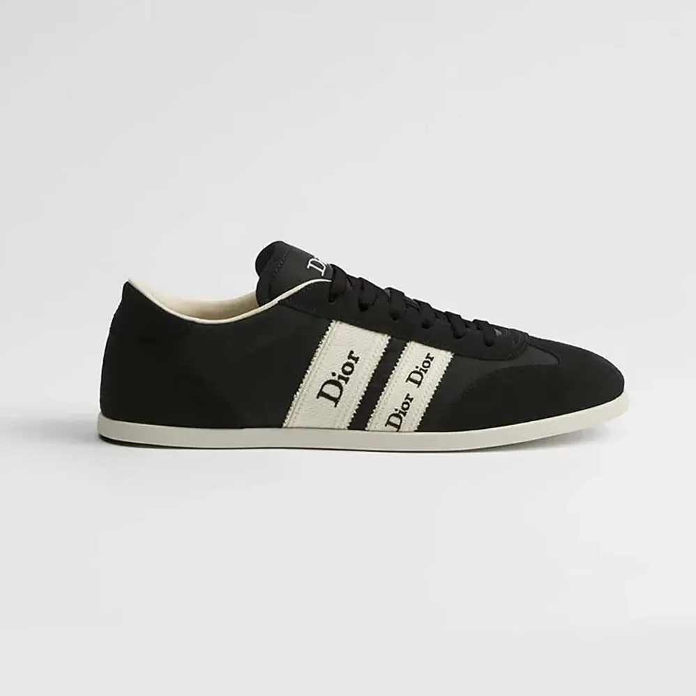 Dior Ribbon Sneaker Black Suede Calfskin and Technical Fabric for Unisex