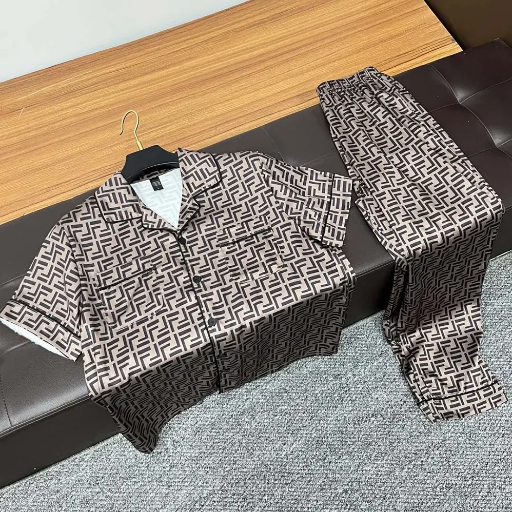 Fendi FF Short for Men in Sleeved Silk Pajama Set Fendi FF Short for Men in Sleeved Silk Pajama Set
