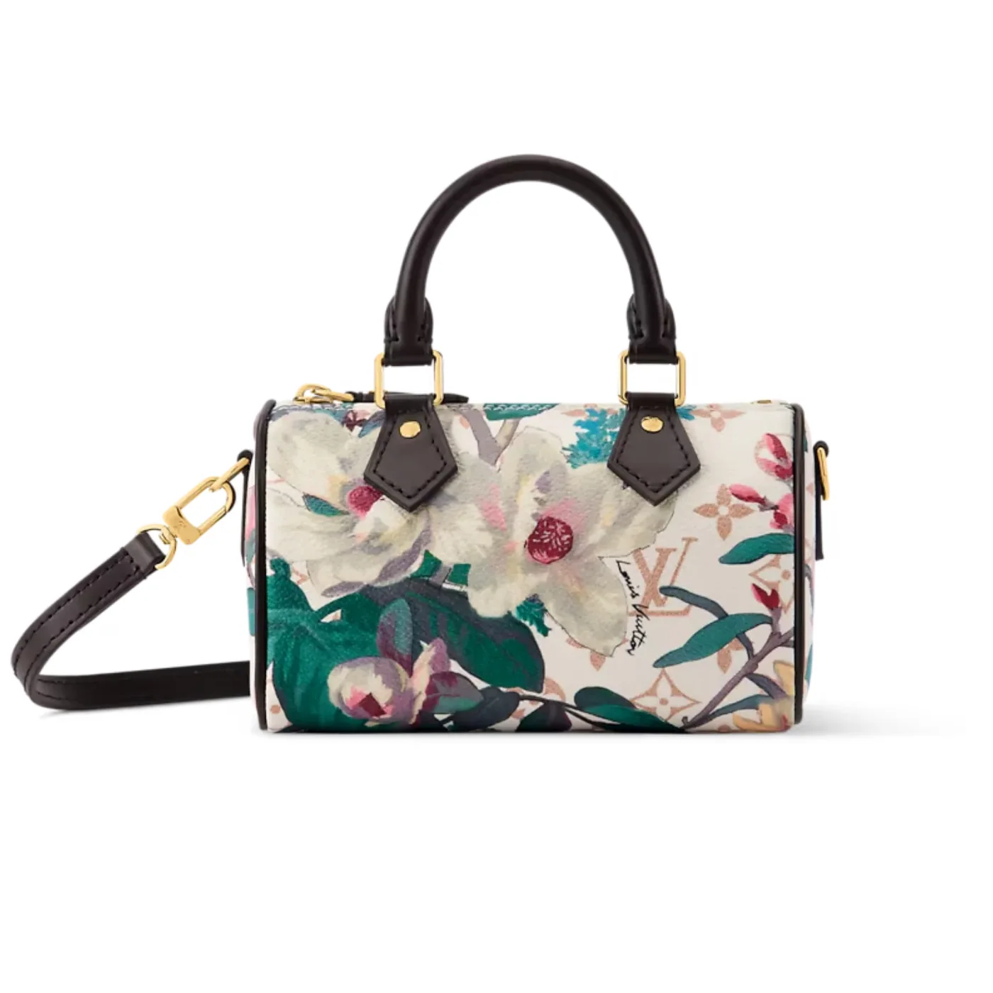 Louis Vuitton Nano Speedy Top Handle Bag in Monogram Dune Gold Hardware