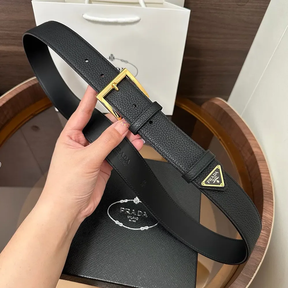 Prada Saffiano Leather Belt for Women in Black Prada Saffiano Leather Belt for Women in Black
