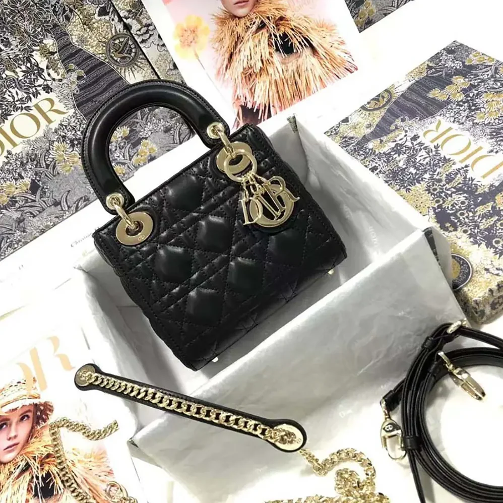 Dior Mini Lady Dior Bag Black Cannage Lambskin for Women Dior Mini Lady Dior Bag Black Cannage Lambskin for Women