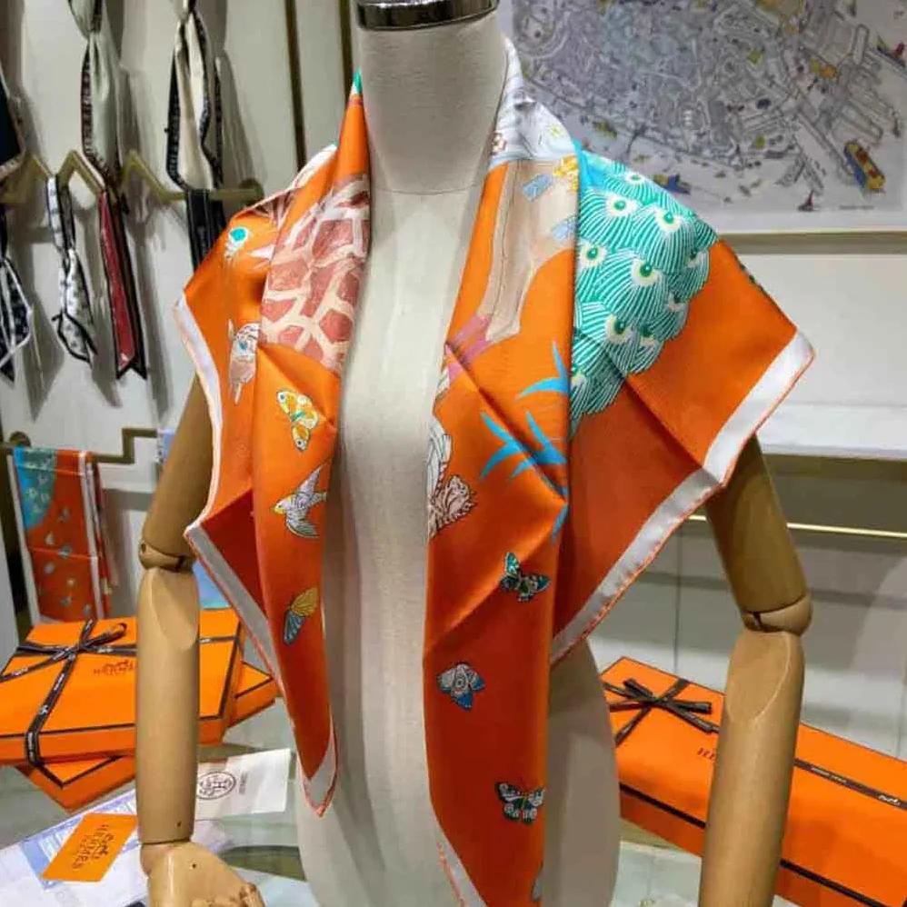 Hermes Story Scarf 90 in Silk Twill with Hand for Women in Rolled Edges Hermes Story Scarf 90 in Silk Twill with Hand for Women in Rolled Edges