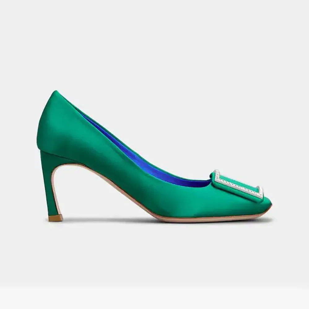 Roger Vivier Trompette Pumps in Satin for Women in Green