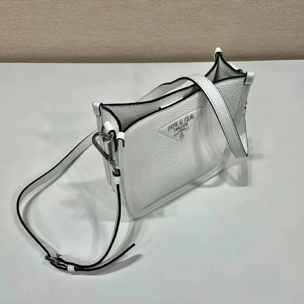 Prada Leather Mini Shoulder Bag for Unisex in White Prada Leather Mini Shoulder Bag for Unisex in White