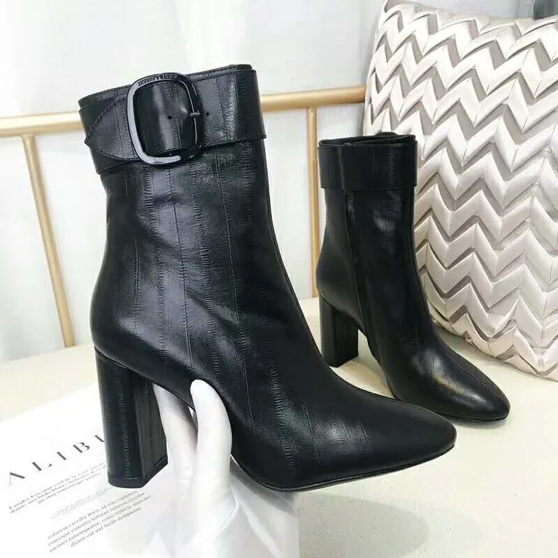 Saint Laurent YSL Shoes Joplin Buckle Bootie in Eel 10.5cm Heel for Women in Black Saint Laurent YSL Shoes Joplin Buckle Bootie in Eel 10.5cm Heel for Women in Black