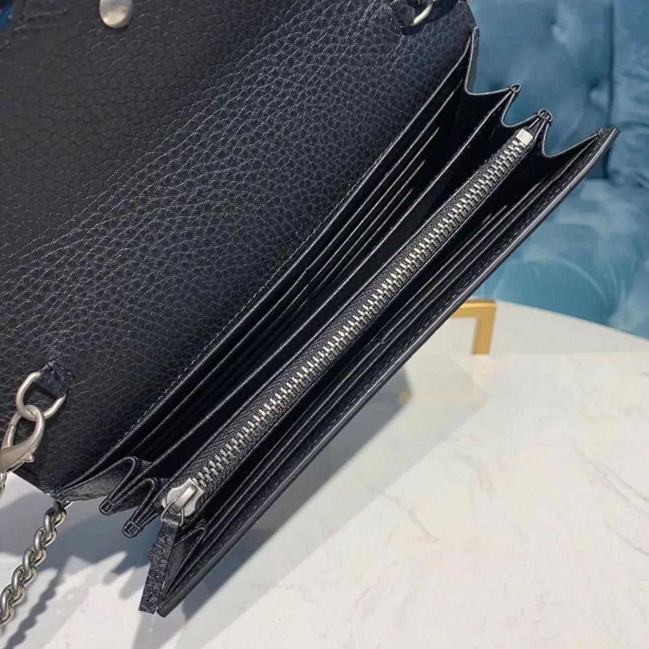 Gucci Dionysus Mini Chain Shoulder Bag / Emerald Black Metal-Free Tanned Antique Silver Hardware