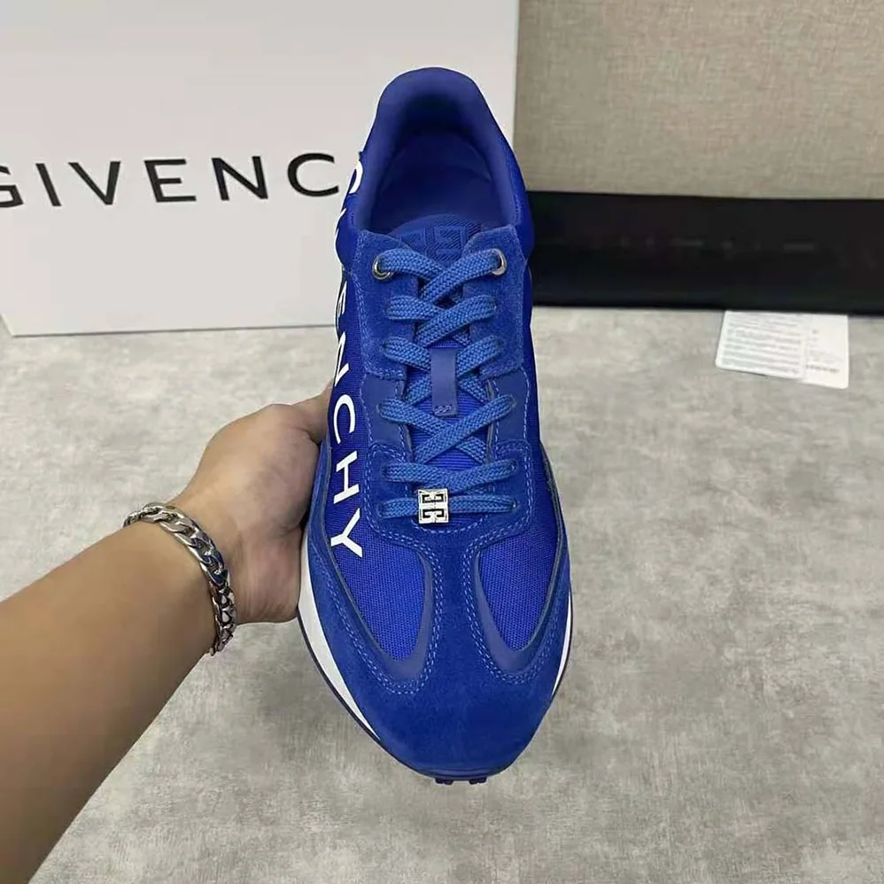 Givenchy GIV Runner Sneakers in Suede Leather and Nylon for Men in Blue Givenchy GIV Runner Sneakers in Suede Leather and Nylon for Men in Blue