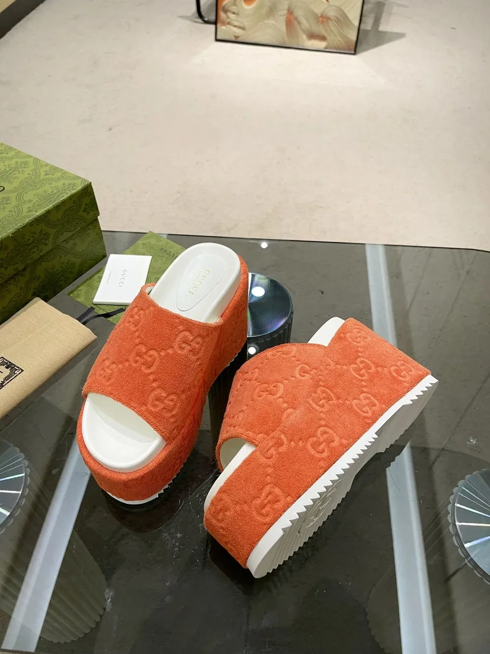 Gucci GG Platform Sandal Orange for Women Gucci GG Platform Sandal Orange for Women