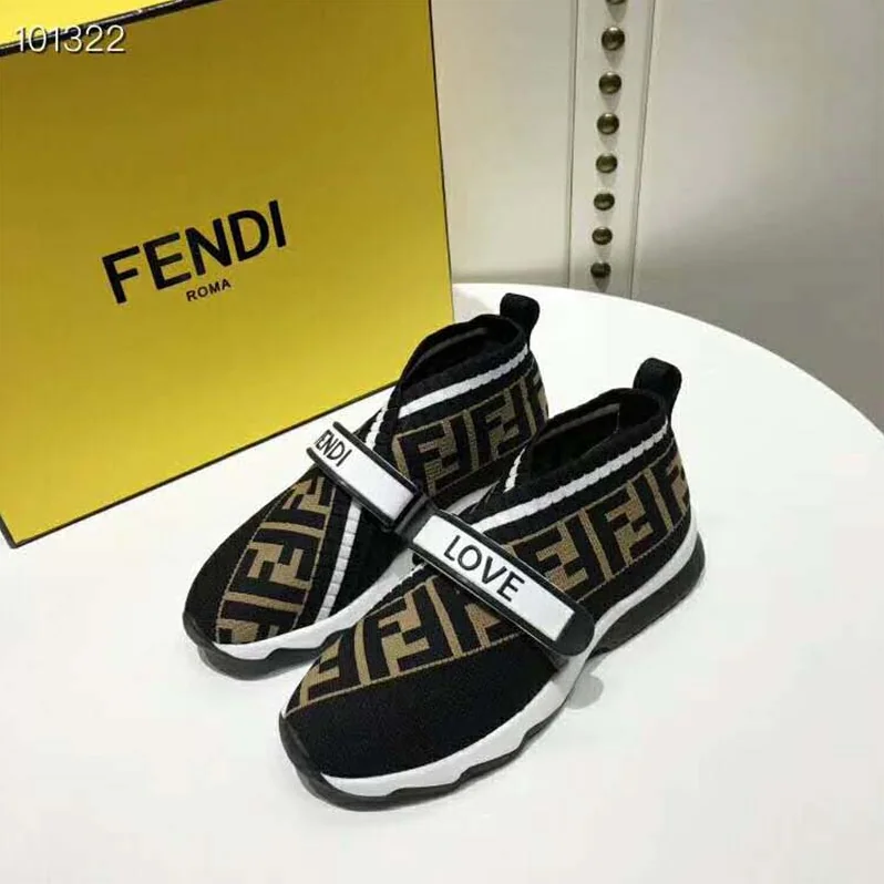 Fendi Shoes Black Fabric Sneakers for Unisex Fendi Shoes Black Fabric Sneakers for Unisex